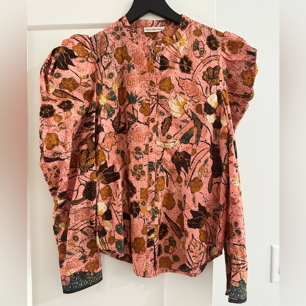 Ulla Johnson Pink Floral Blouse